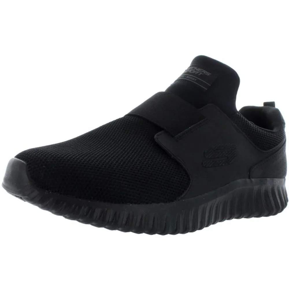 Skechers Mens Depth Charge 2.0 Black Knit Slip On Running Shoes Sneakers NWOB